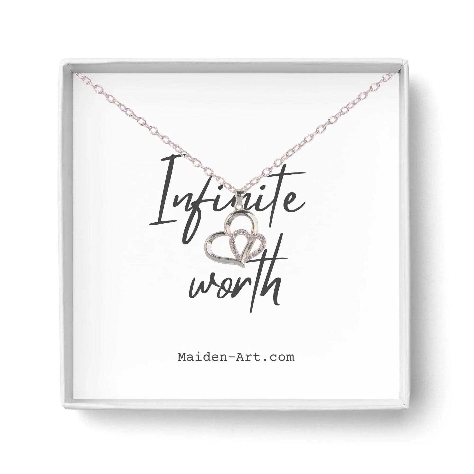 Eternity Necklace "Infinite Worth" -Love Heart Pave Necklace - Runaway Rabbit LLC