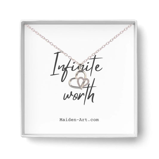 Eternity Necklace "Infinite Worth" -Love Heart Pave Necklace - Runaway Rabbit LLC