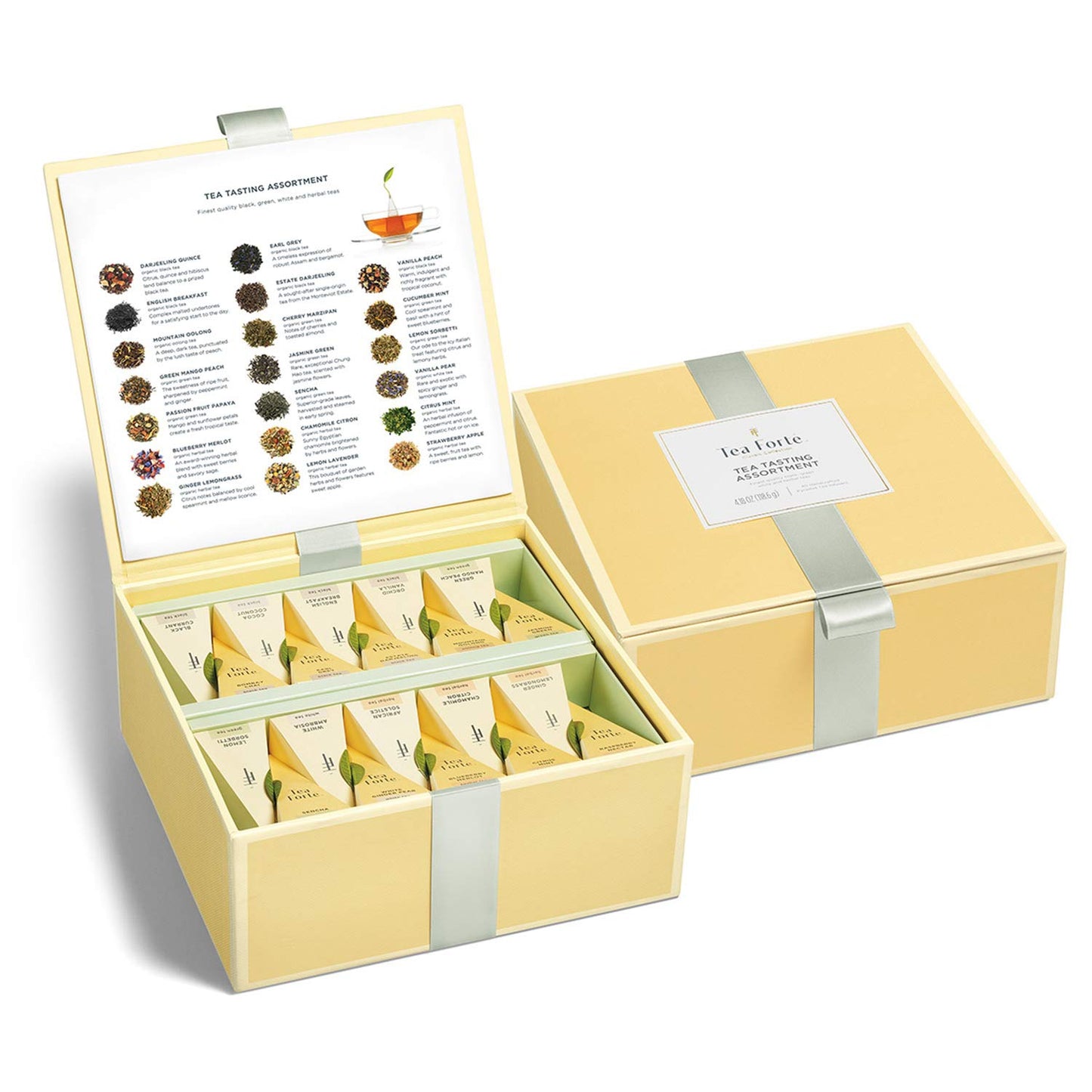 Tea Chests with 40 Handcrafted Pyramid Tea Infusers (Tea Tasting Asst) - Runaway Rabbit LLC