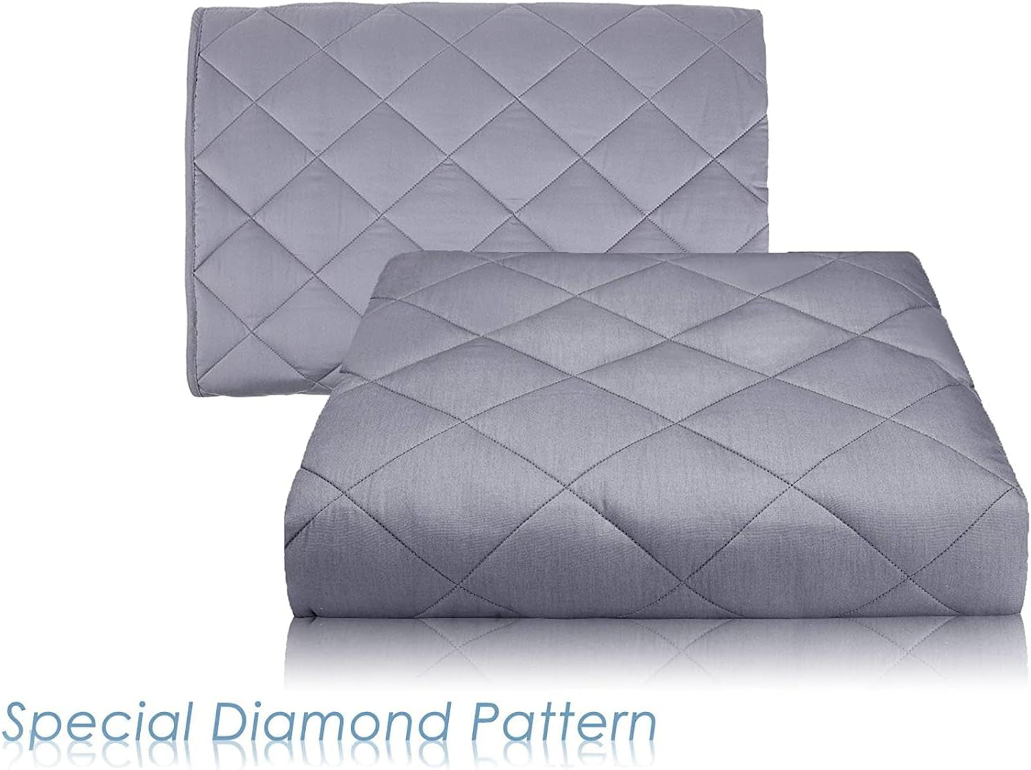 Diamond Weighted Blanket - Calm, Sleep Better Relax Naturally. Multiple Sizes Adult Kids (Grey, 60''80'' 15LB) - Runaway Rabbit LLC