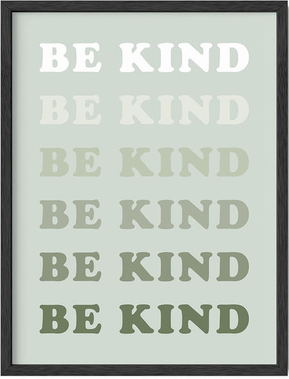 Be Kind Poster Quotes Wall Art UNFRAMED 12"X16" (Be Kind) - Runaway Rabbit LLC