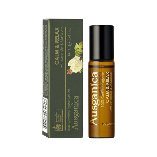 Ausganica Organic Roll-On Calm & Relax with Lavender & Marjoram 14Ml - Runaway Rabbit LLC