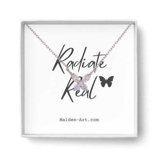 925 Sterling Silver "Radiate Real" Butterfly Pendant Necklace - Runaway Rabbit LLC