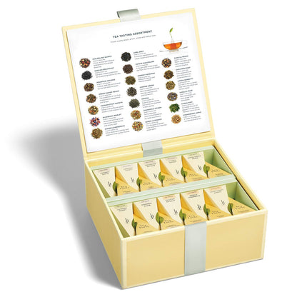 Tea Chests with 40 Handcrafted Pyramid Tea Infusers (Tea Tasting Asst) - Runaway Rabbit LLC