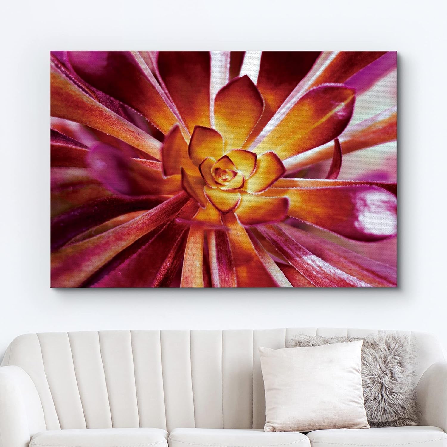 Purple & Orange Dahlia Flower Canvas Print, Wall Art - 16"X24" - Runaway Rabbit LLC