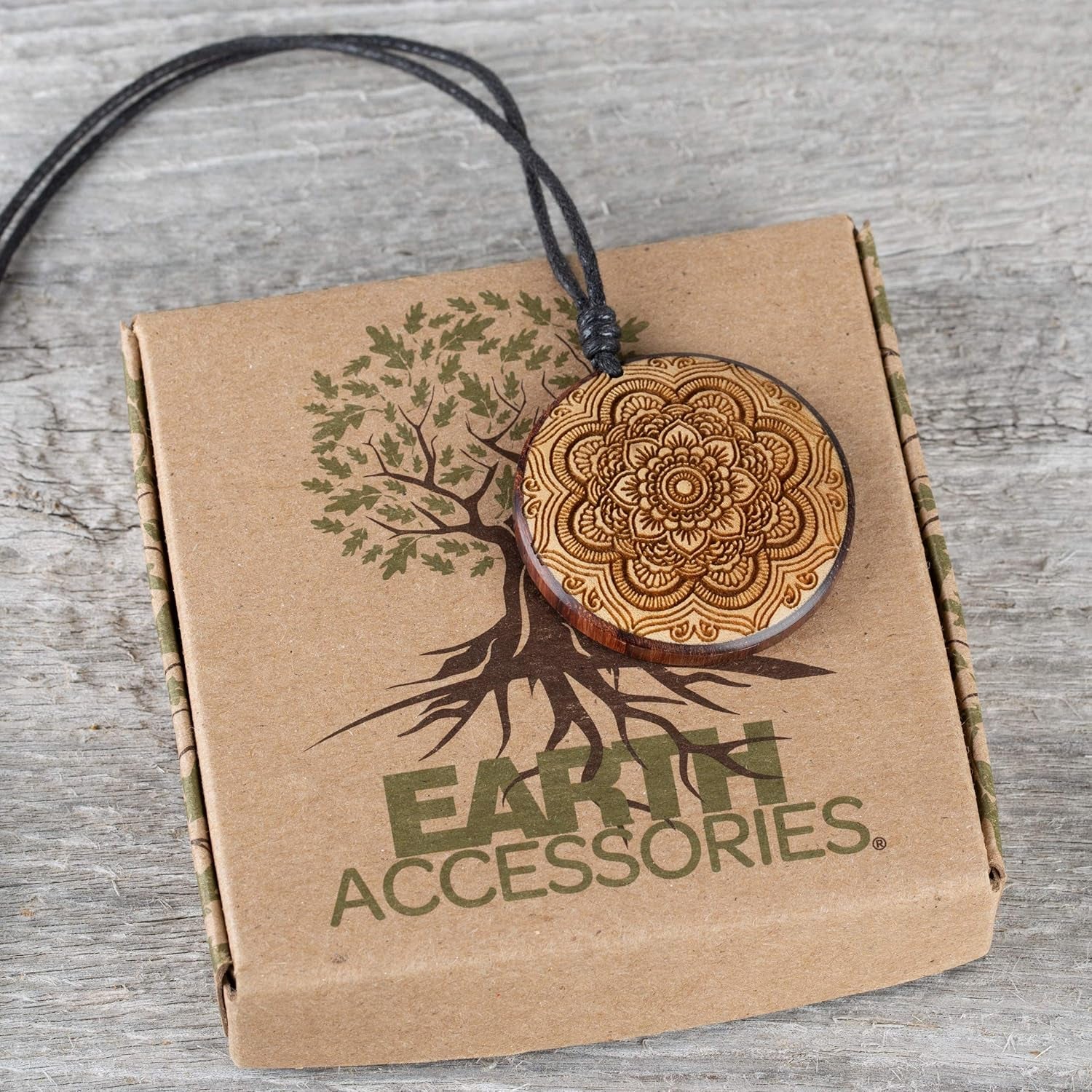 Handmade, Carved Wood Necklace with Pendant - Runaway Rabbit LLC