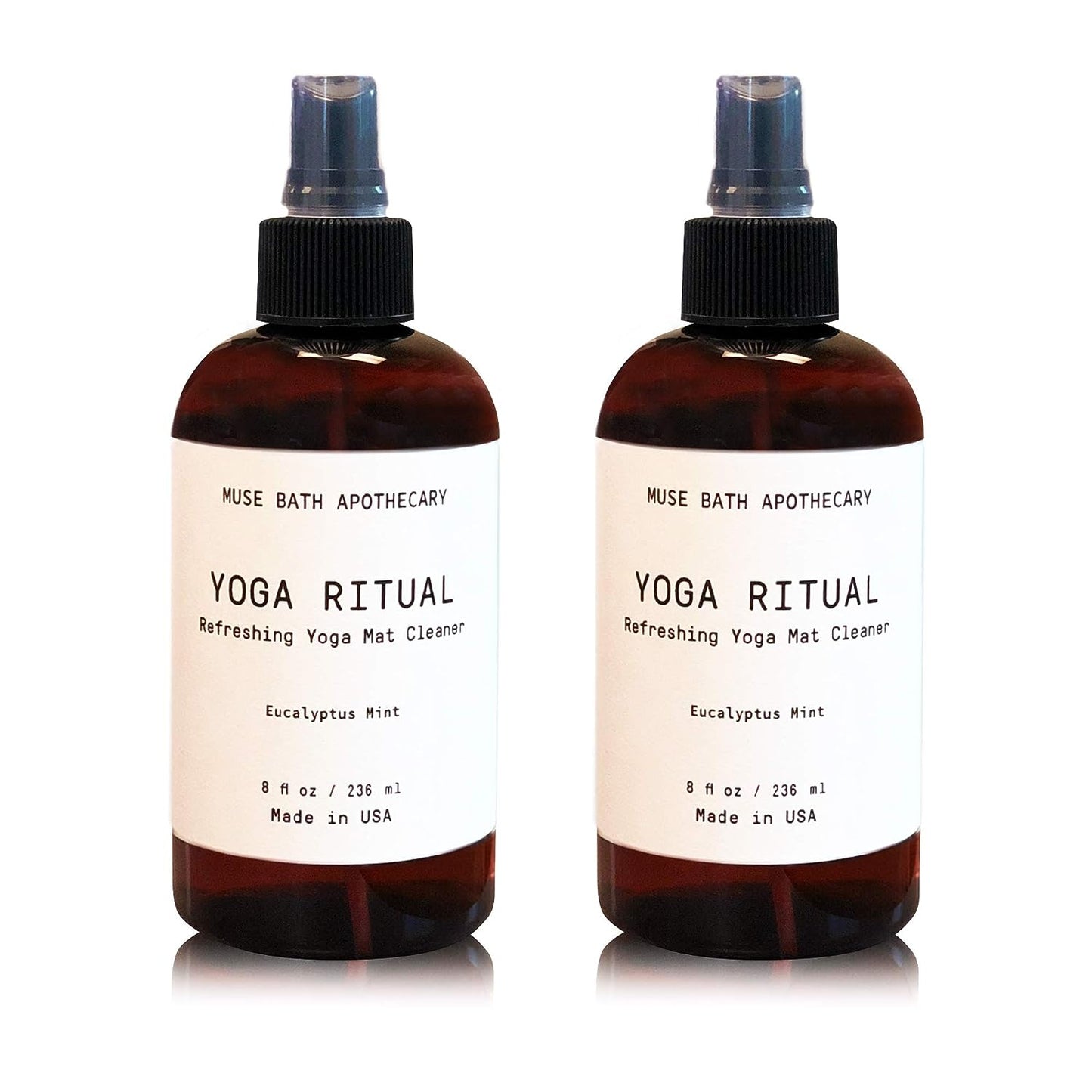 Yoga Ritual - Aromatic and Refreshing Yoga Mat Cleaner, 8 Oz, Infused with Natural Essential Oils - Eucalyptus Mint, 2 Pack - Runaway Rabbit LLC