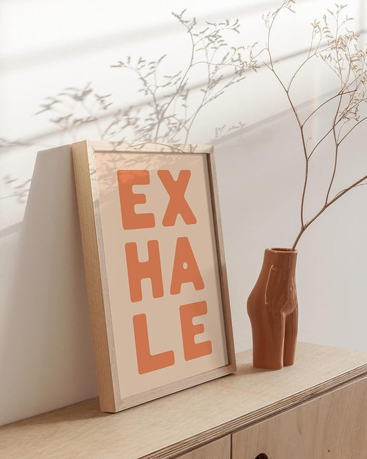 Exhale Wall Art and Yoga Poster | UNFRAMED 12"X16" - Runaway Rabbit LLC