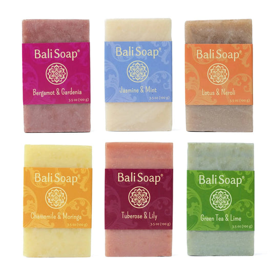 Bali Soap Beauty Feminine Natural Soap Gentle for Women, Cleanser for All Skin, 6 Bar Box Set - Runaway Rabbit LLC