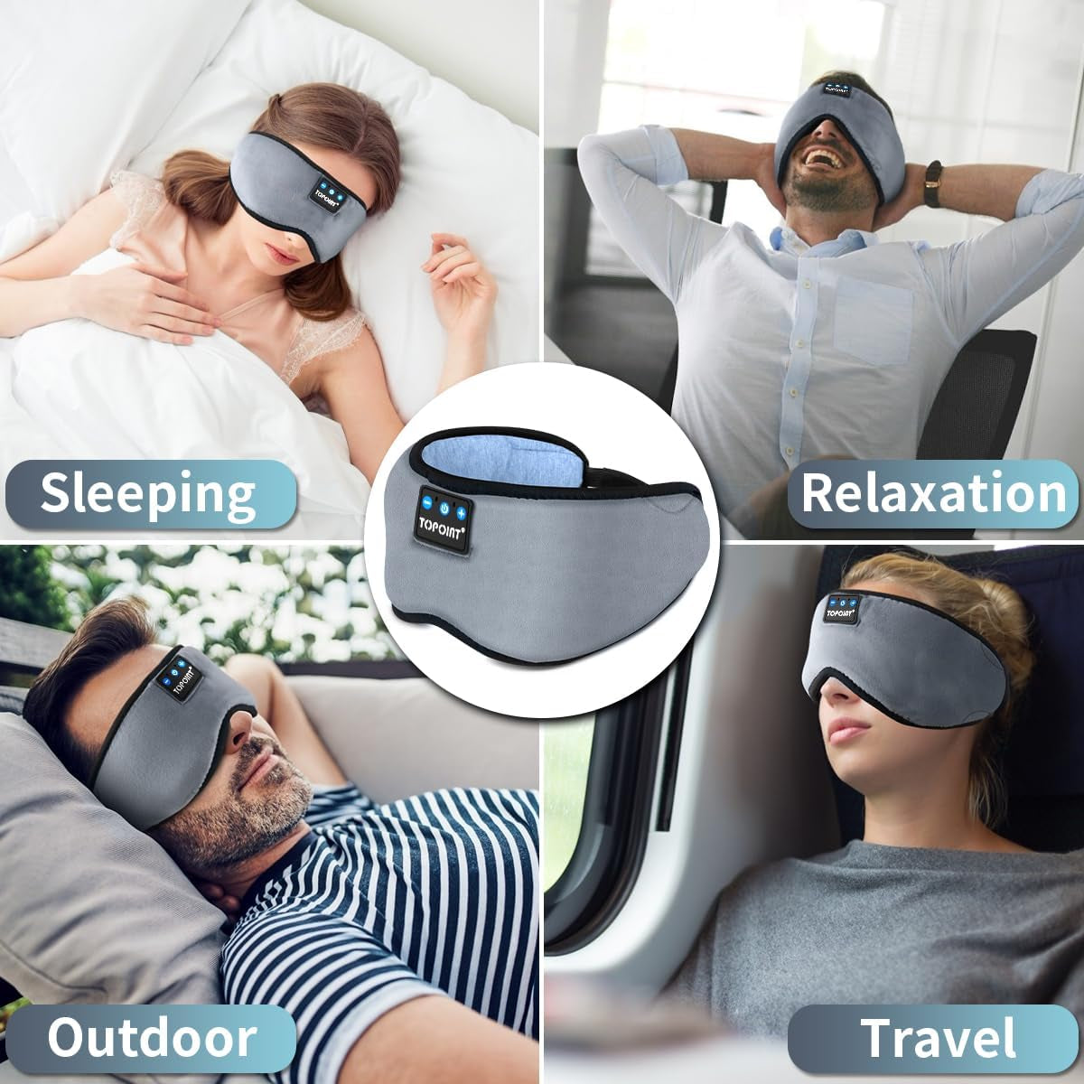 Bluetooth Sleep Eye Mask Wireless Headphones, Sleeping Eye Cover Headband - Runaway Rabbit LLC