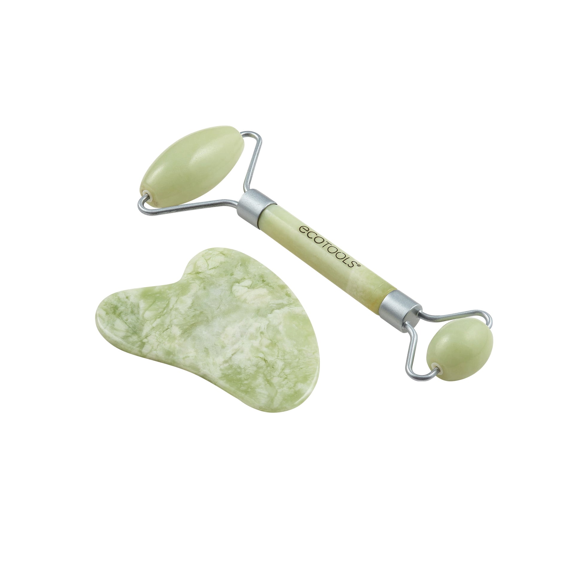 Facial Jade Roller and Gua Sha Stone Duo, 100% Jade, Skincare Tool, 2 Piece Set - Runaway Rabbit LLC