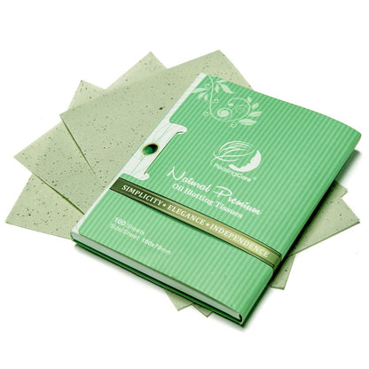 Natural Green Tea Oil Absorbing Tissues - 100 Counts, Premium Face Oil Blotting Paper - Runaway Rabbit LLC