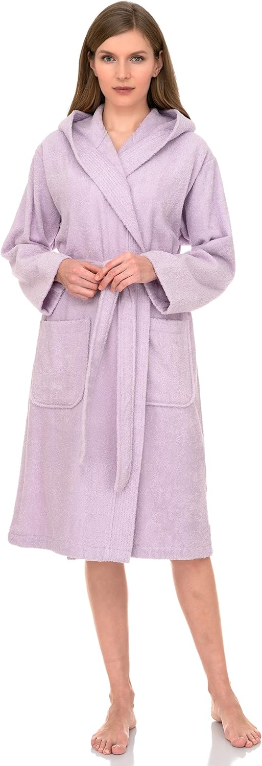 Womens Robe, Premium Cotton Hooded Bathrobe for Women - Runaway Rabbit LLC