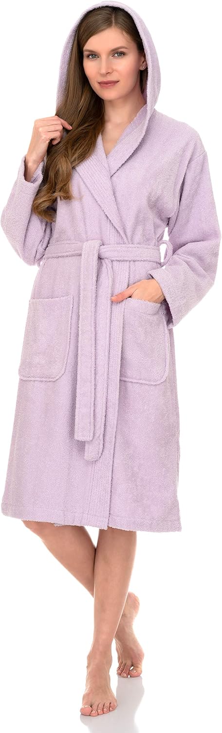 Womens Robe, Premium Cotton Hooded Bathrobe for Women - Runaway Rabbit LLC