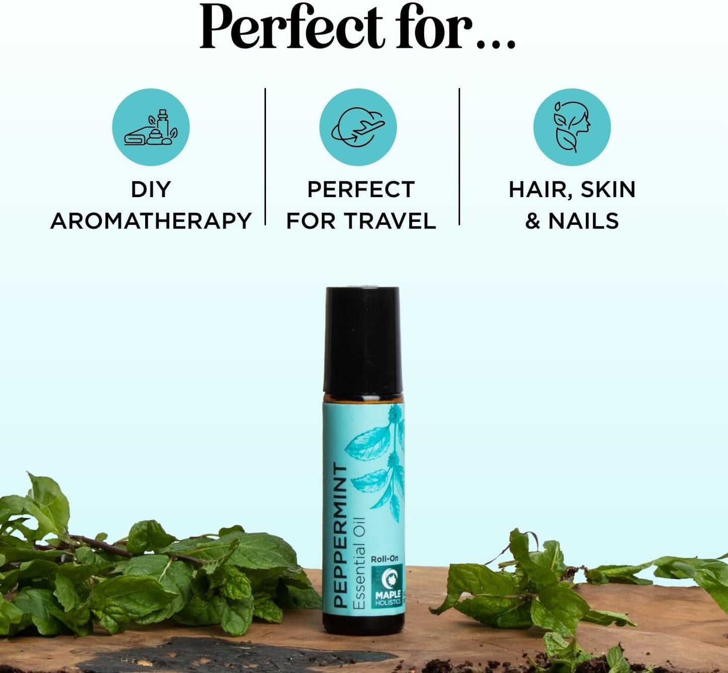 Peppermint Essential Oil Roll On for Focus and Concentration - Runaway Rabbit LLC