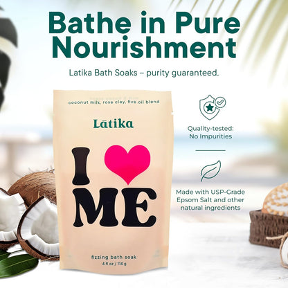 Soak Set of 3 - I Heart Me Bath Soaks with Oats, Milk & Honey for Self-Love & Self-Care – Relaxation, Muscle Recovery & Skin Nourishment – Stress Relief Soaking Salts