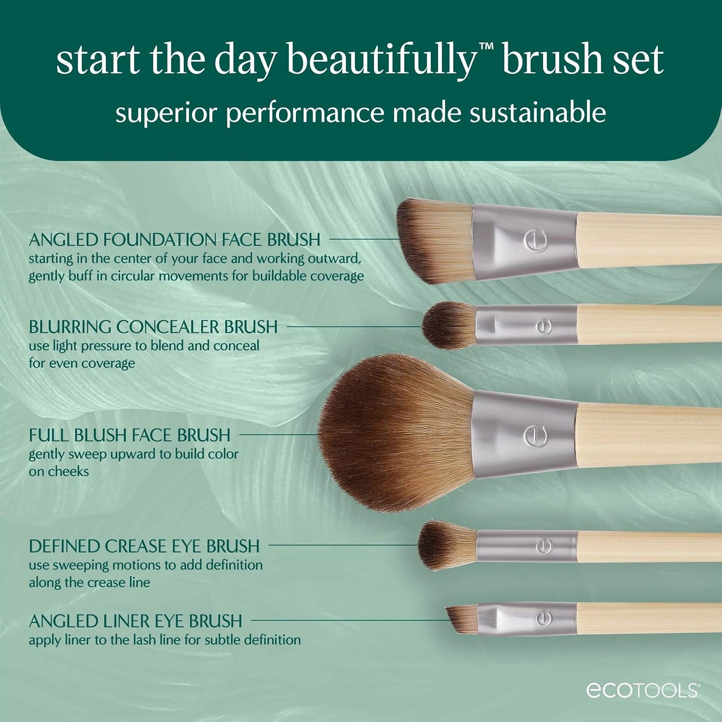 EcoTools 6 Piece Makeup Brush Set, Cruelty Free Synthetic Hair - Runaway Rabbit LLC