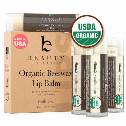 Natural Lip Balm Chapstick Pack of 4. Variety of scents.