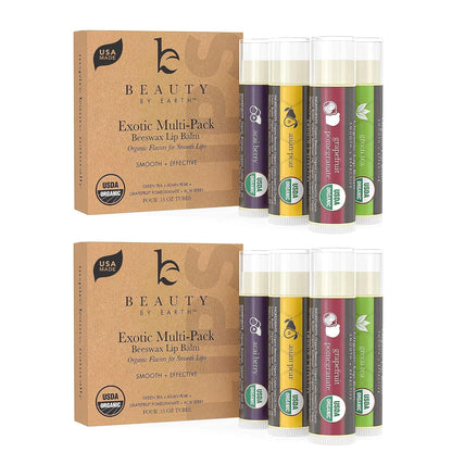 Natural Lip Balm Chapstick Pack of 4. Variety of scents.