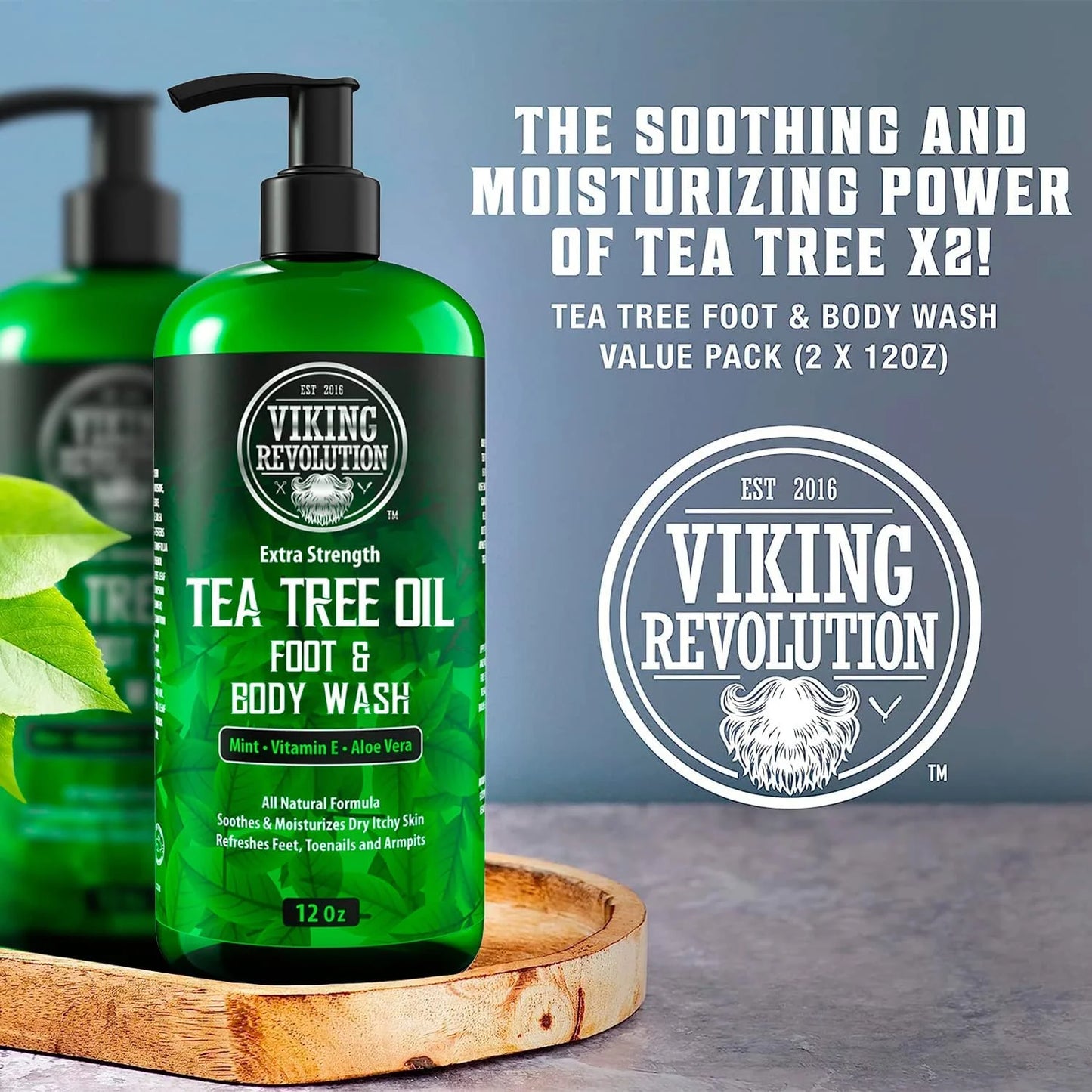 Tea Tree Oil Body Wash Soap for Men - - Extra Strength Men'S Body Wash (2 Pack) - Runaway Rabbit LLC