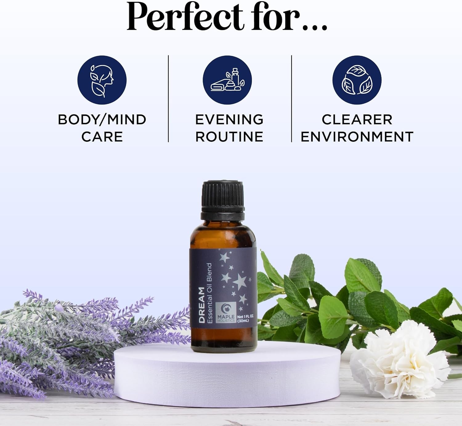 Dream Essential Oils Blend for Diffusers with Clary Sage, Ylang-Ylang, Roman Chamomile, and Lavender Sleep Support - Runaway Rabbit LLC