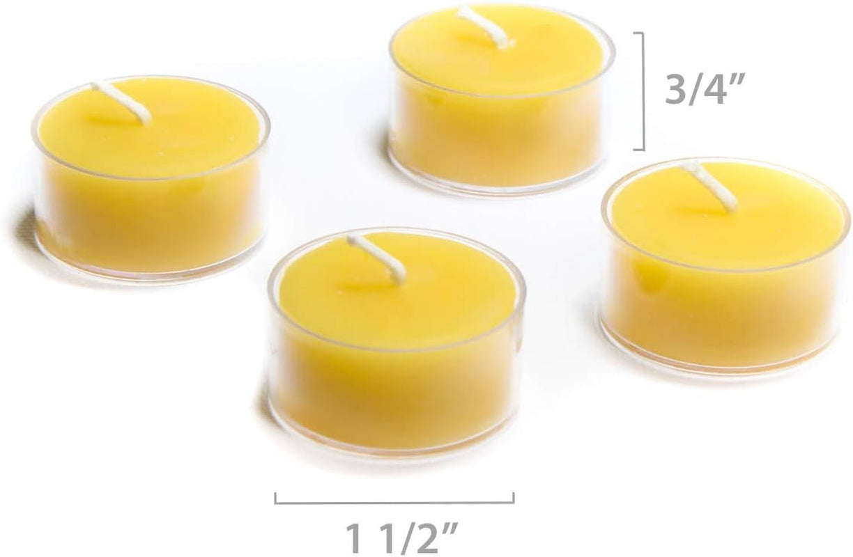 Bluecorn 100% Pure Beeswax Tealight Candles, Soy, Paraffin, & Fragrance Free, Bulk 48-Pack - Runaway Rabbit LLC