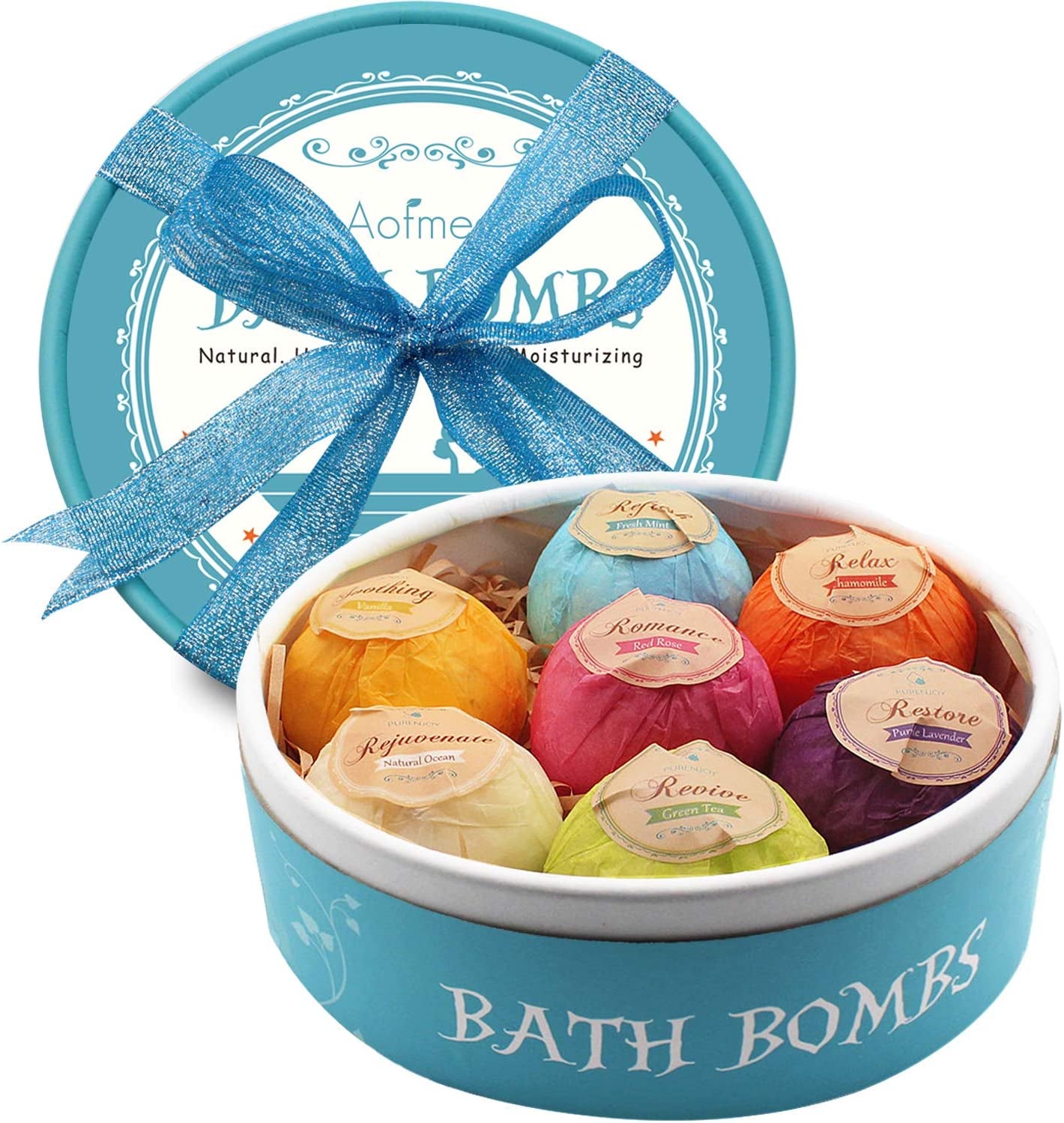 Bath Bomb Set: Handmade 7 Bath Bombs - Runaway Rabbit LLC