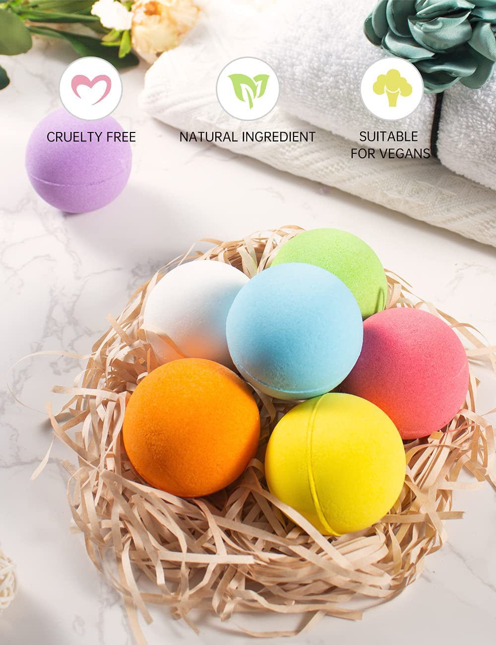 Bath Bomb Set: Handmade 7 Bath Bombs - Runaway Rabbit LLC