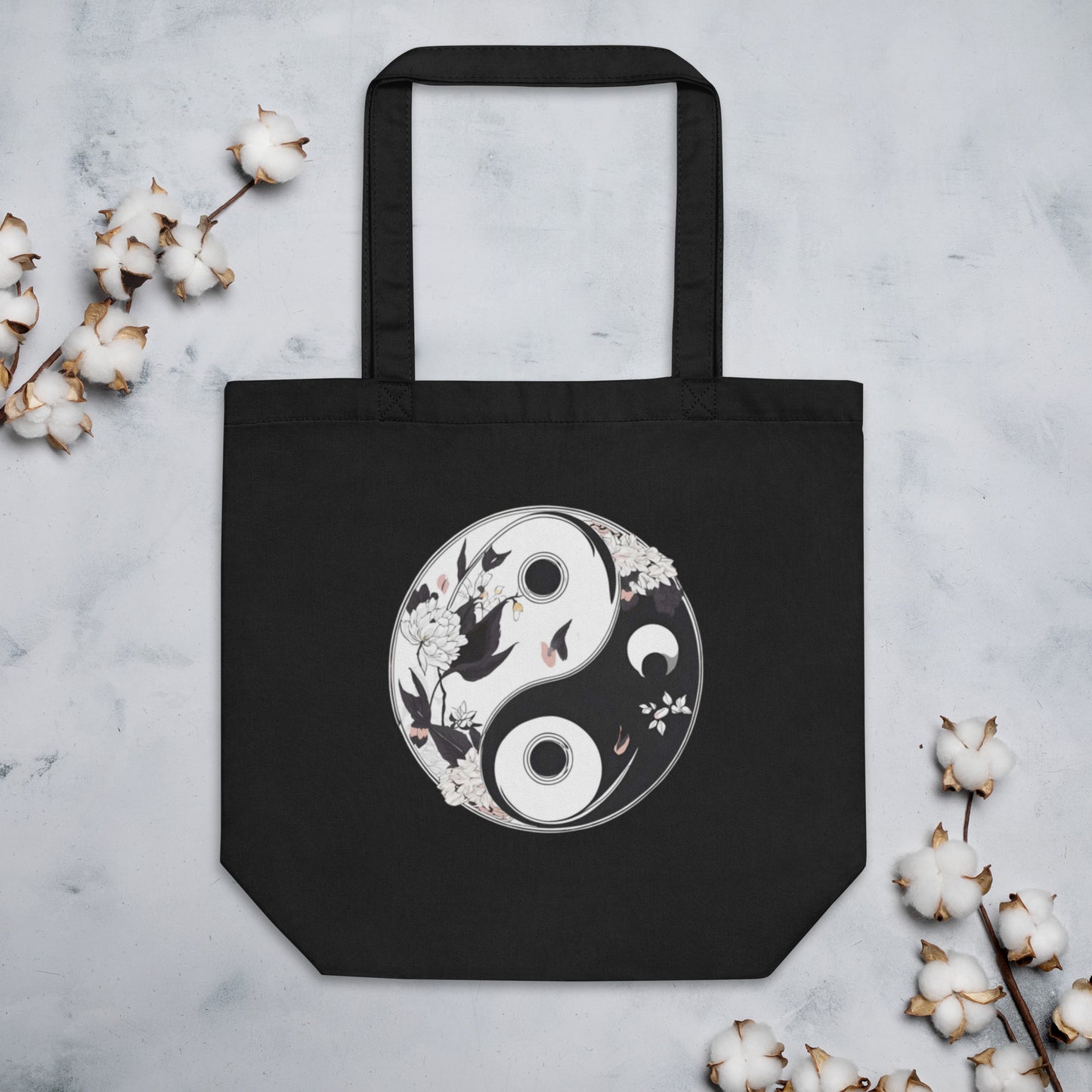 Yin and Yang Flow Eco Tote Bag - Runaway Rabbit LLC