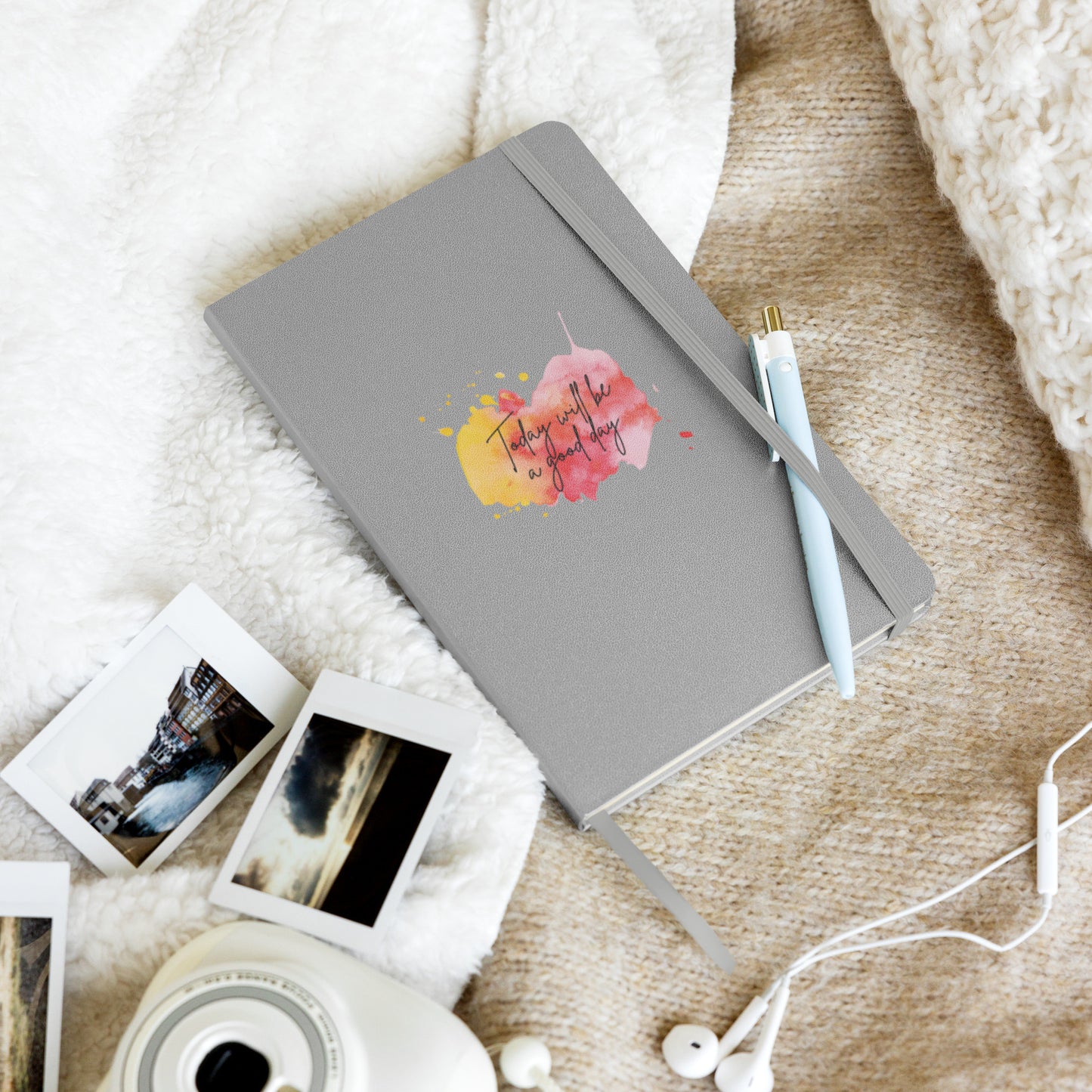 Today will be a good day - Hardcover bound notebook - Runaway Rabbit LLC