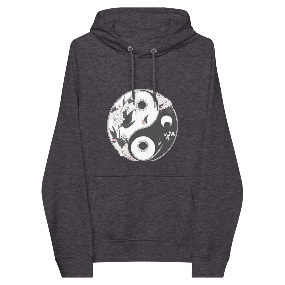 Yin and Yang Flow Unisex eco raglan hoodie - Runaway Rabbit LLC